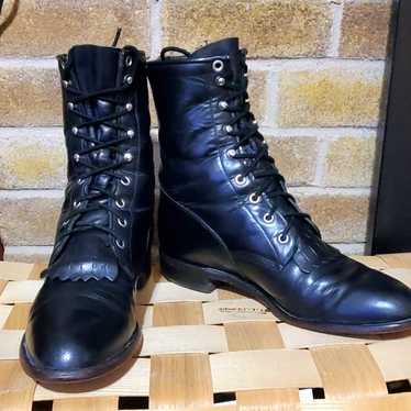 Justin Style # 506 Black Leather Hiram Kiltie Rope