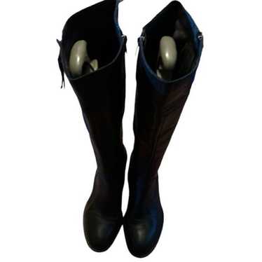 Born Black Leather Tall Boots Size 6 M