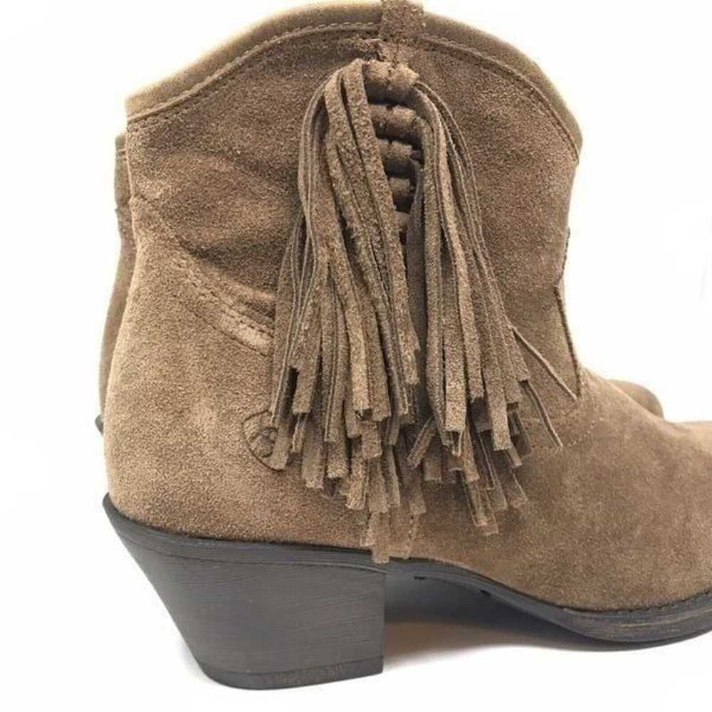 Ariat Duchess TAN Fringe BOOTIES Suede Side Zip W… - image 2