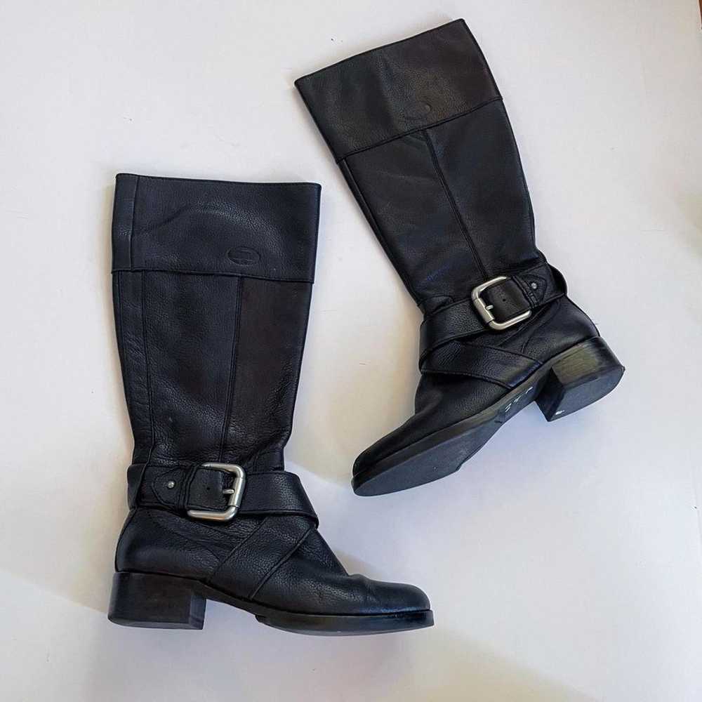 Tall leather black boots - image 2