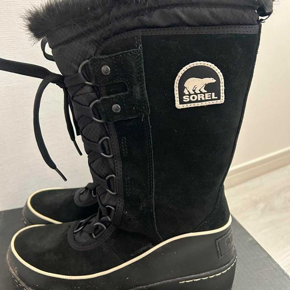 Sorel Snow Boots Long Boots Black with Fur Lining - image 1