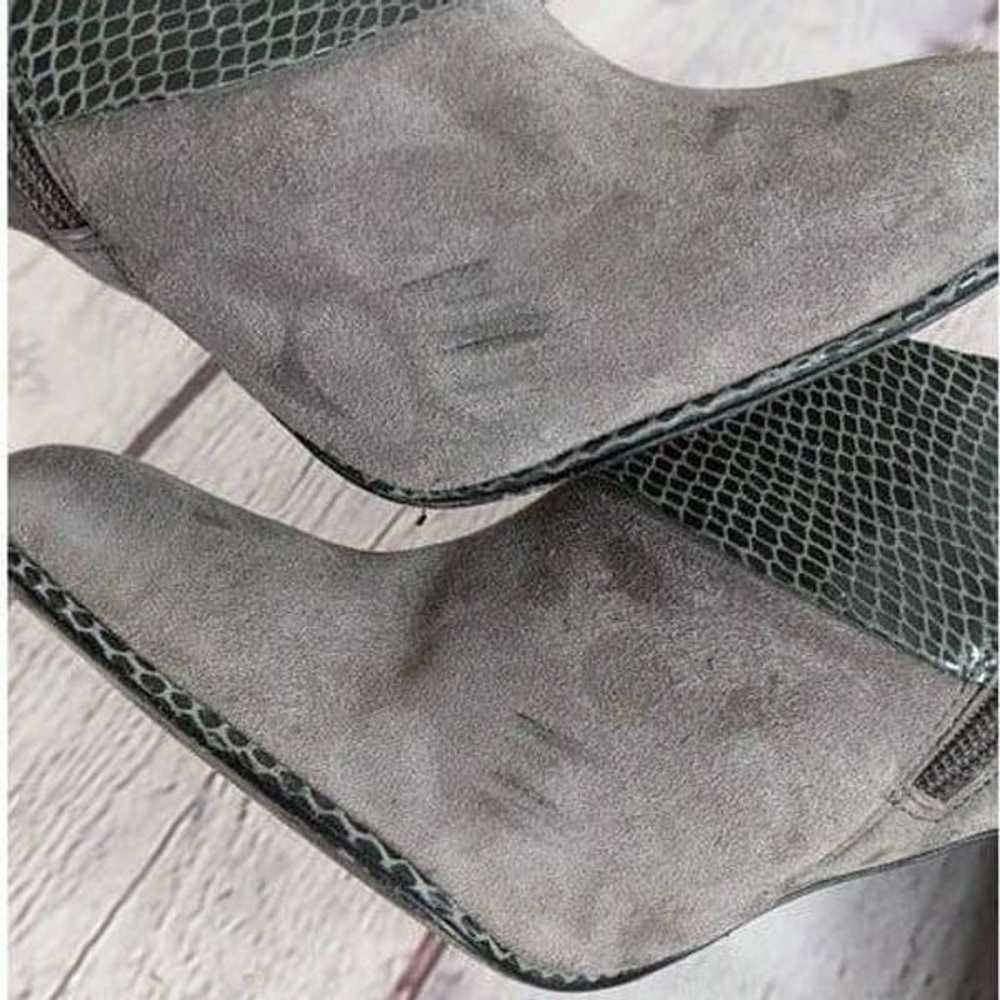 Bourne Snakeskin Suede Toggle Ankle Booties - image 10