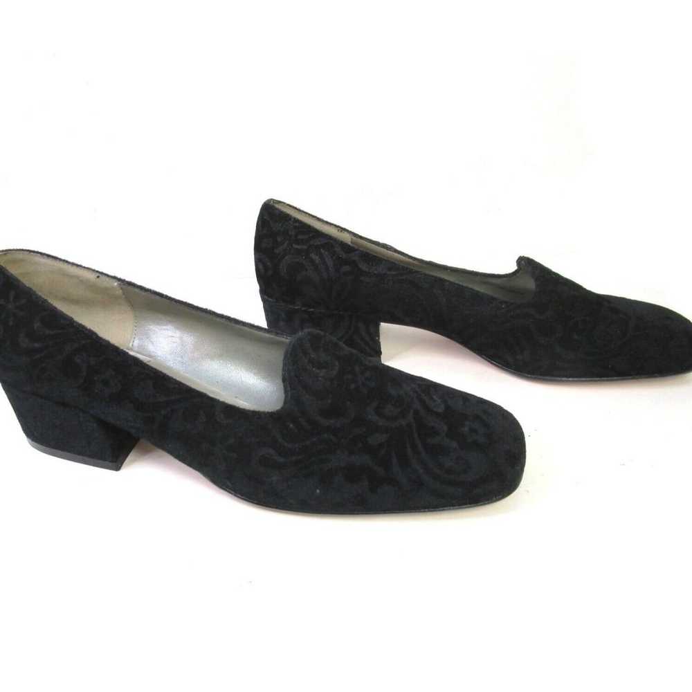 Phyllis Poland Black Burned Velvet Heel size 8.5 … - image 3