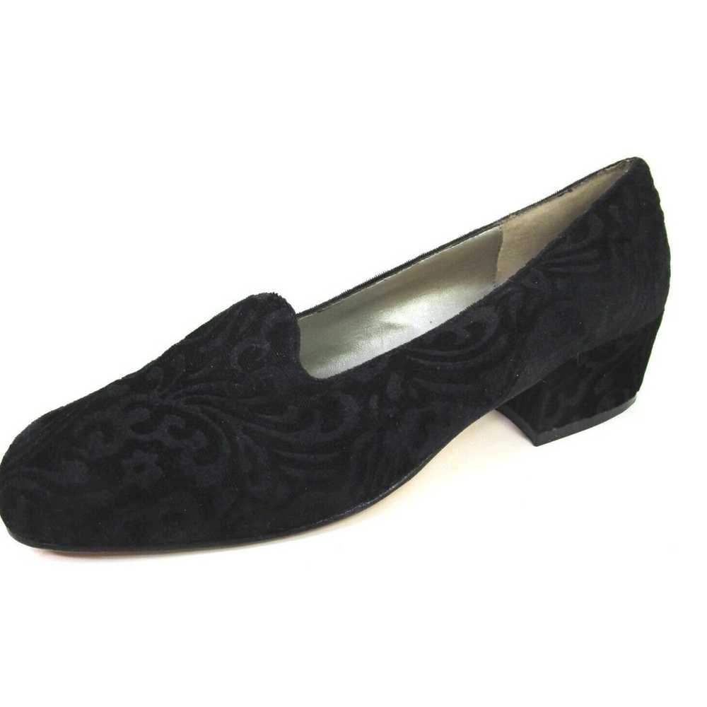 Phyllis Poland Black Burned Velvet Heel size 8.5 … - image 4