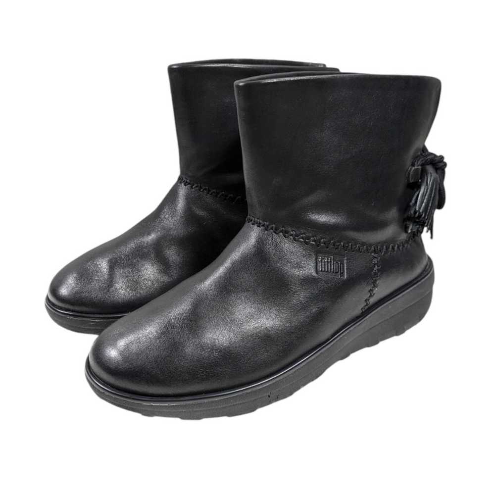 FitFlop Waterproof MUKLUK Leather Tassel Booties … - image 3