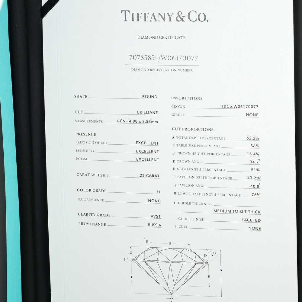 TIFFANY&Co. Ring 0.25ct VVS1/H/3EX Pt950Platinum,… - image 9