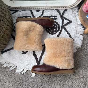 Ugg Australia Brown Leather Fur Boots ✰