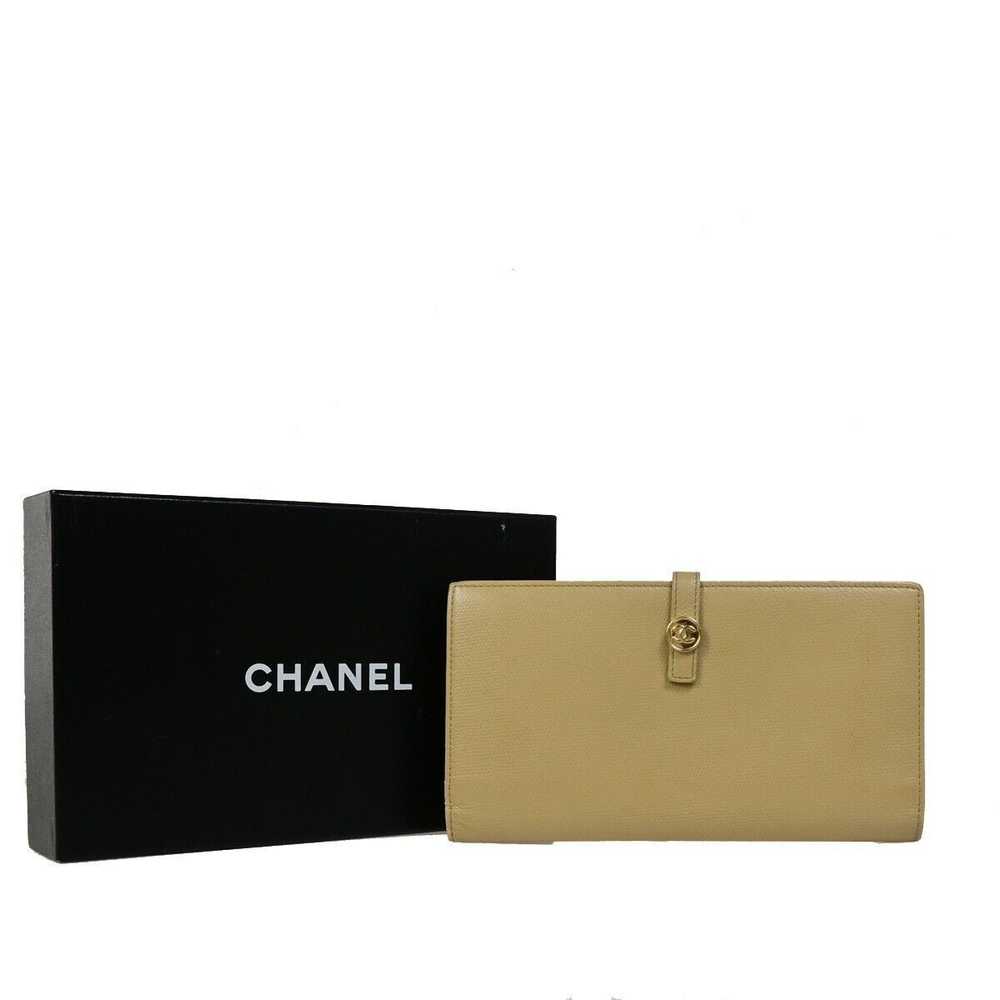 Chanel Coco Button Beige Leather Wallet (Pre-Owne… - image 1