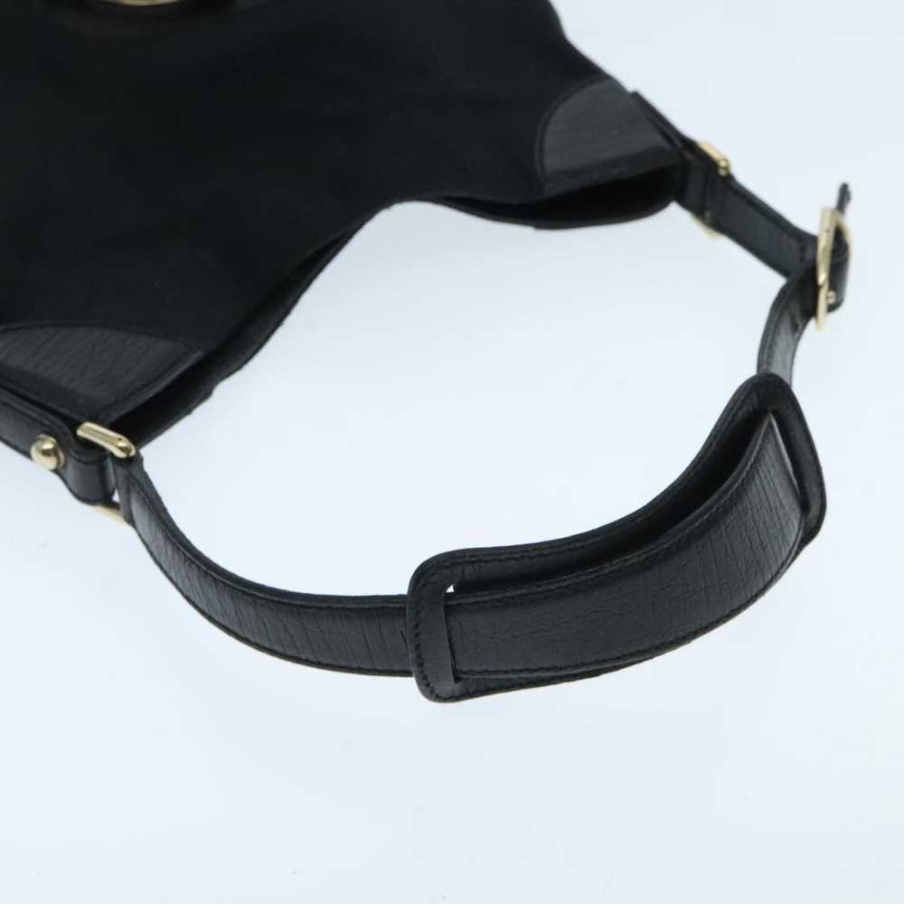 Gucci Horsebit Black Canvas Shoulder Bag (Pre-Own… - image 5