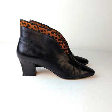 Vintage 80's Stefani Leather Ankle Boots - 7M - image 1