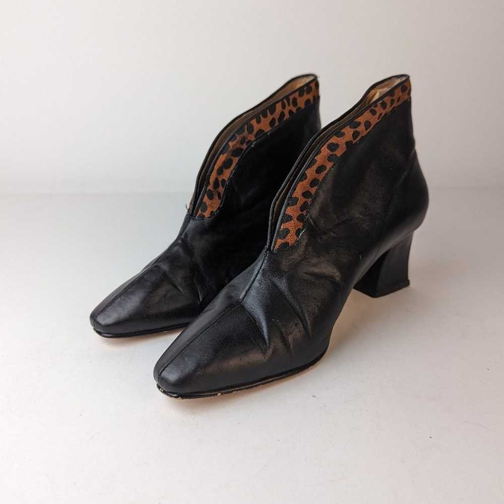 Vintage 80's Stefani Leather Ankle Boots - 7M - image 4