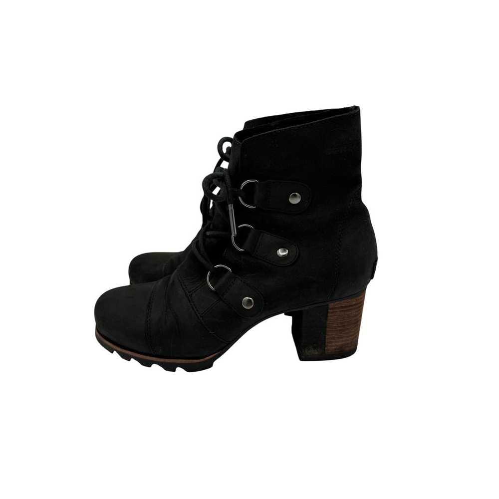 SOREL Addington black leather heel boots waterpro… - image 3