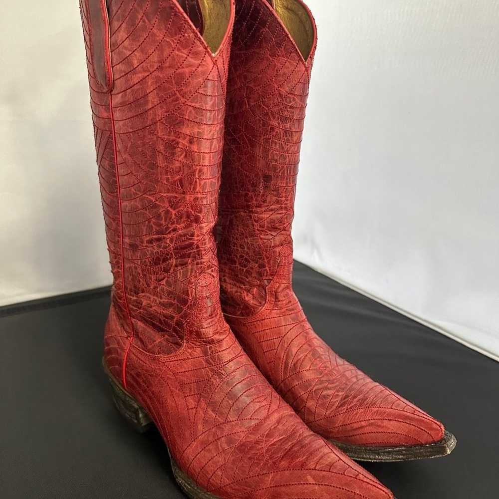 Old Gringo Boots Red  Leather Cowboy Cowgirl Embr… - image 1