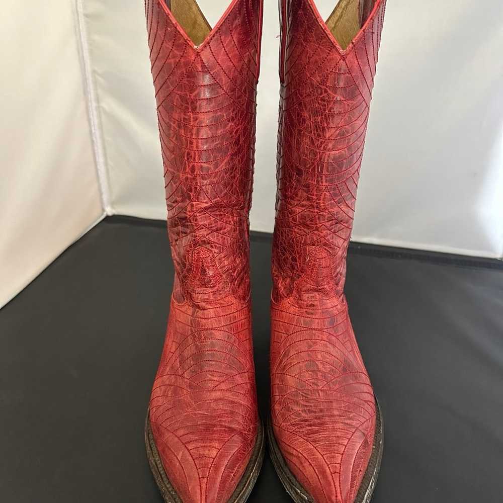 Old Gringo Boots Red  Leather Cowboy Cowgirl Embr… - image 2