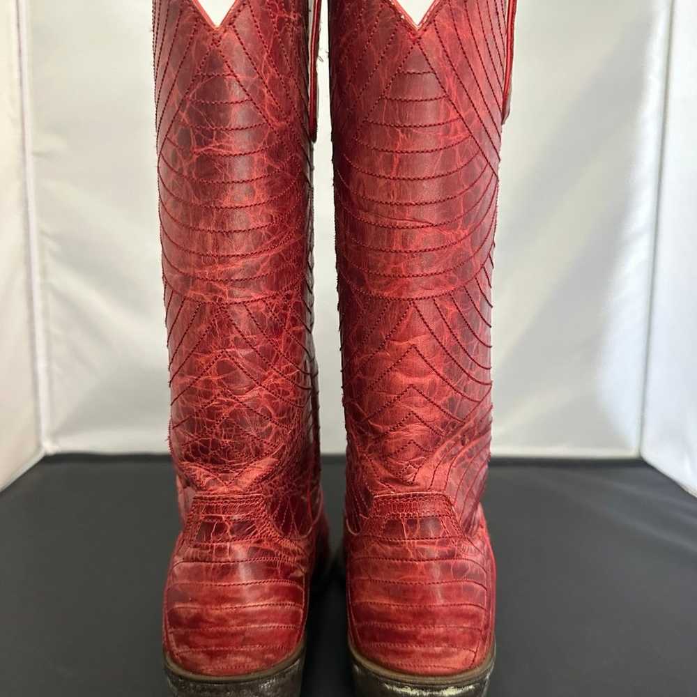 Old Gringo Boots Red  Leather Cowboy Cowgirl Embr… - image 7