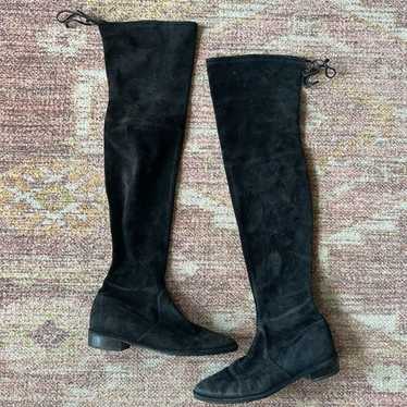 Stuart Weitzman Womens Sz 7M Black Suede Lowland Over high quality the Knee Boot