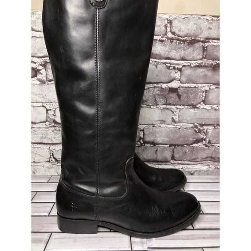 Frye Melissa Black Leather Tall Pull-On Knee-High… - image 5