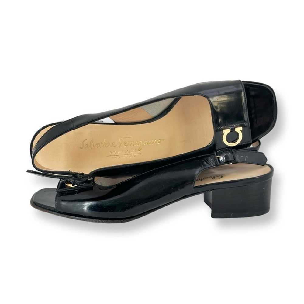 Salvatore Ferragamo Vintage Patent Leather Open T… - image 2