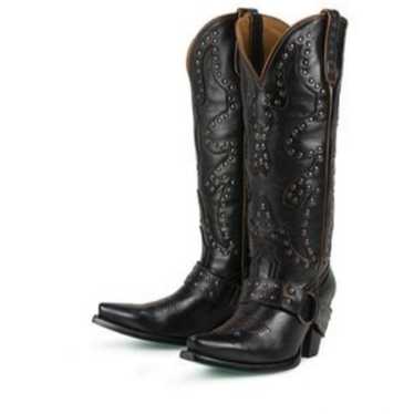 Lane Women 1119 Stud Rocker Leather Western Cowboy