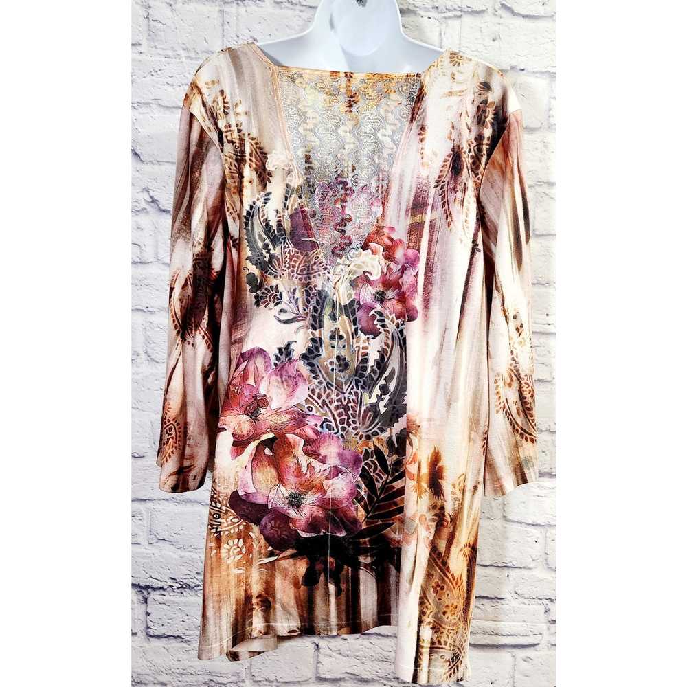 Avenue Avenue Pink Multicolor Floral Rhinestone T… - image 4