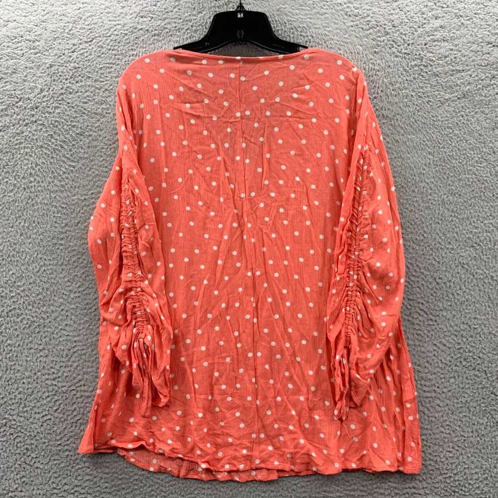 Vintage Polka Dot Peach and White Long Sleeve Top… - image 2