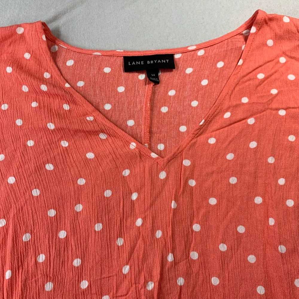 Vintage Polka Dot Peach and White Long Sleeve Top… - image 5