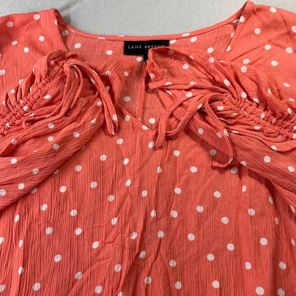 Vintage Polka Dot Peach and White Long Sleeve Top… - image 6