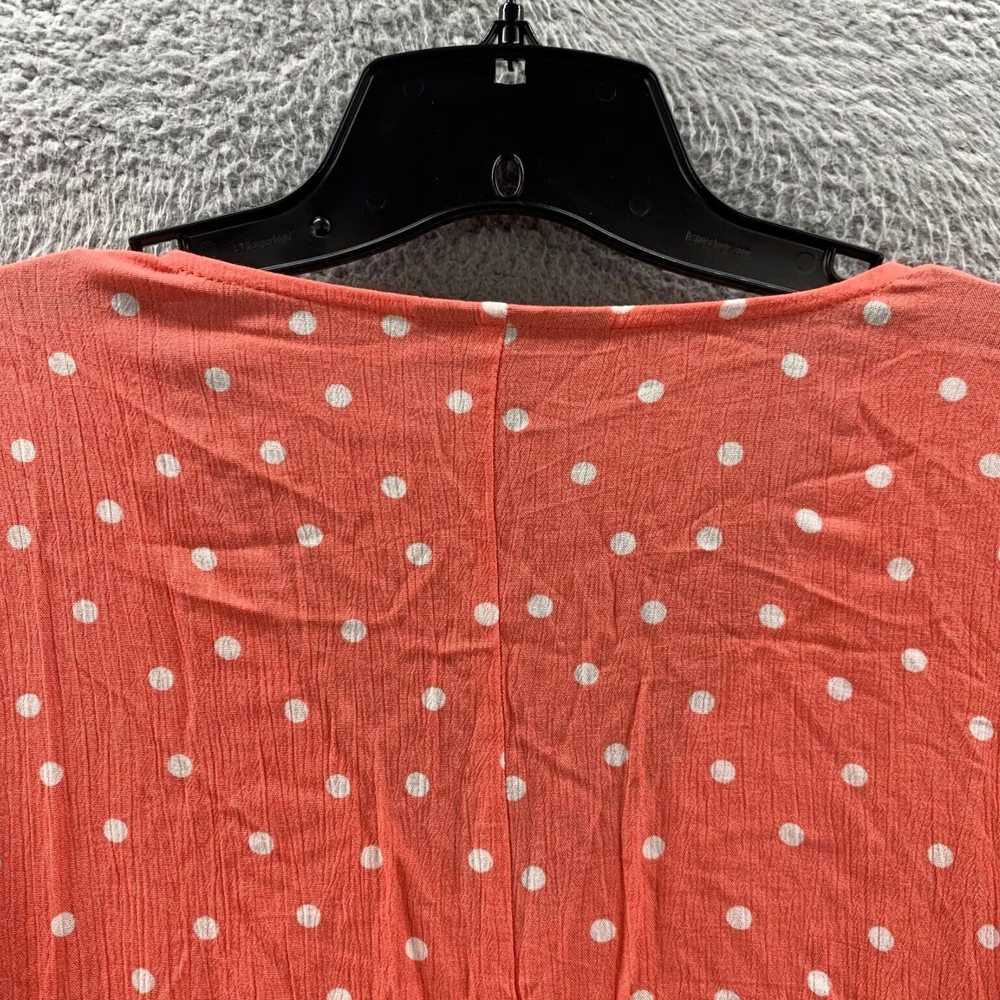 Vintage Polka Dot Peach and White Long Sleeve Top… - image 8