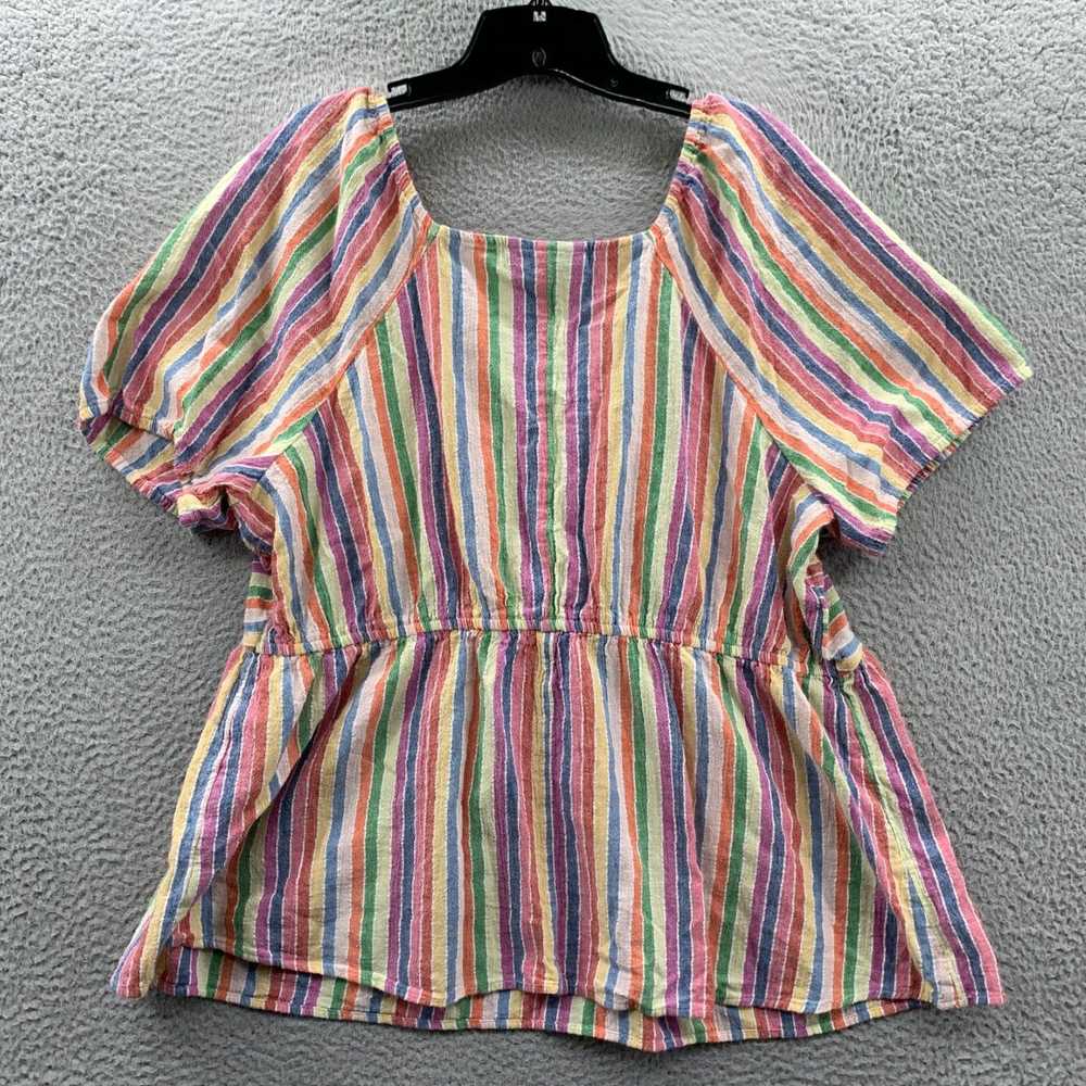 Vintage LANE BRYANT Women's Striped Blue and Gree… - image 2