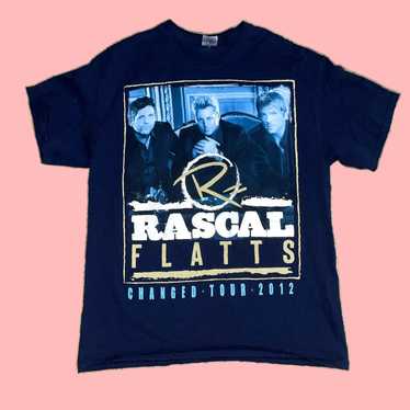 Vintage Rascal Flatts Concert Graphic Tee Short S… - image 1