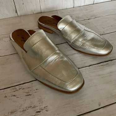 Free People At Ease Loafer Metallic Silver Shoes 6