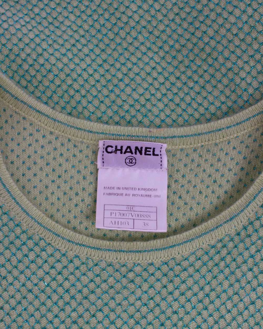 Chanel × Vintage CHANEL GREEN CASHMERE VINTAGE SW… - image 9