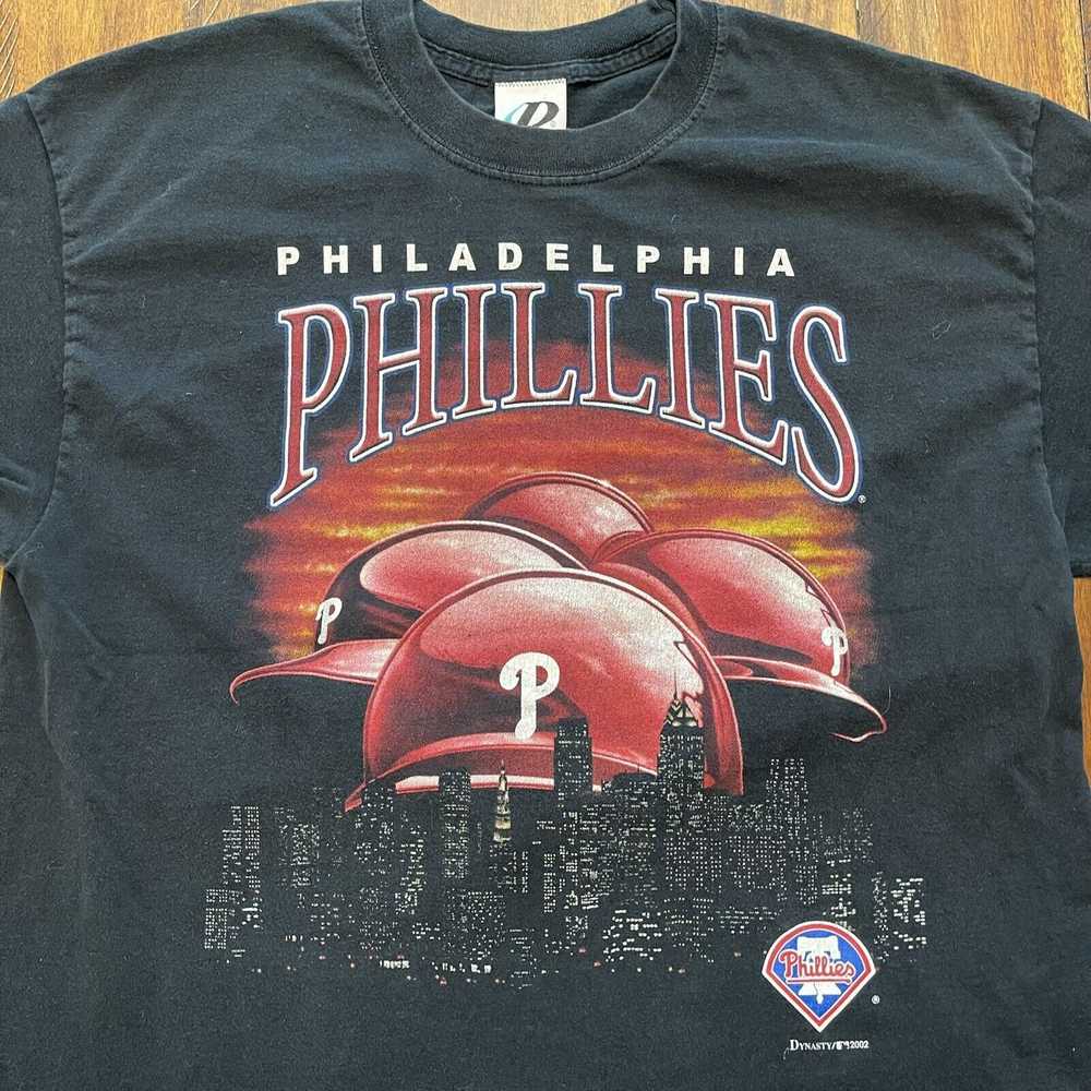 Rare Vtg 2002 Philadelphia Phillies T-Shirt M Dyn… - image 3