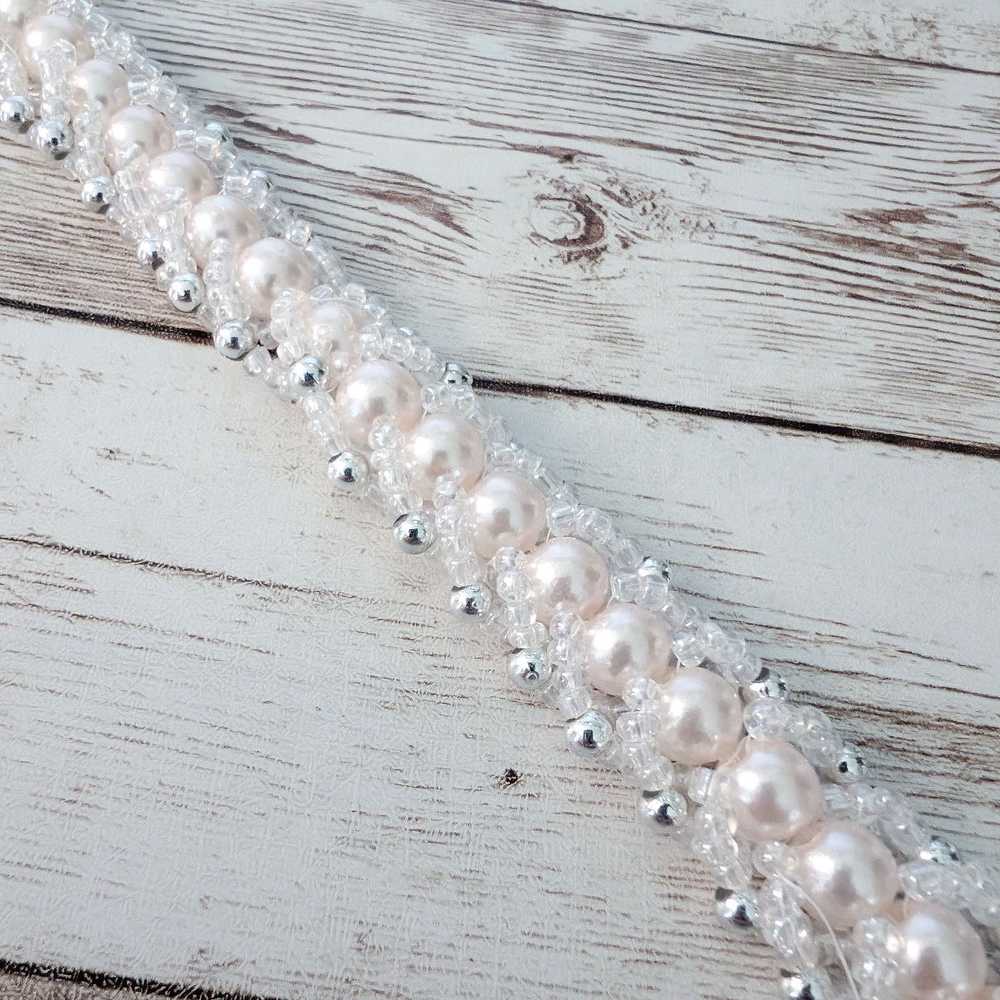 Vintage Vintage Bracelet Faux Pearl & Silver Tone - image 4