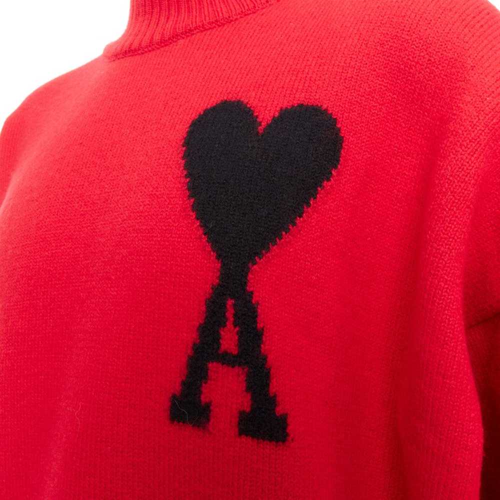 AMI AMI de Coeur red virgin wool black heart logo… - image 2