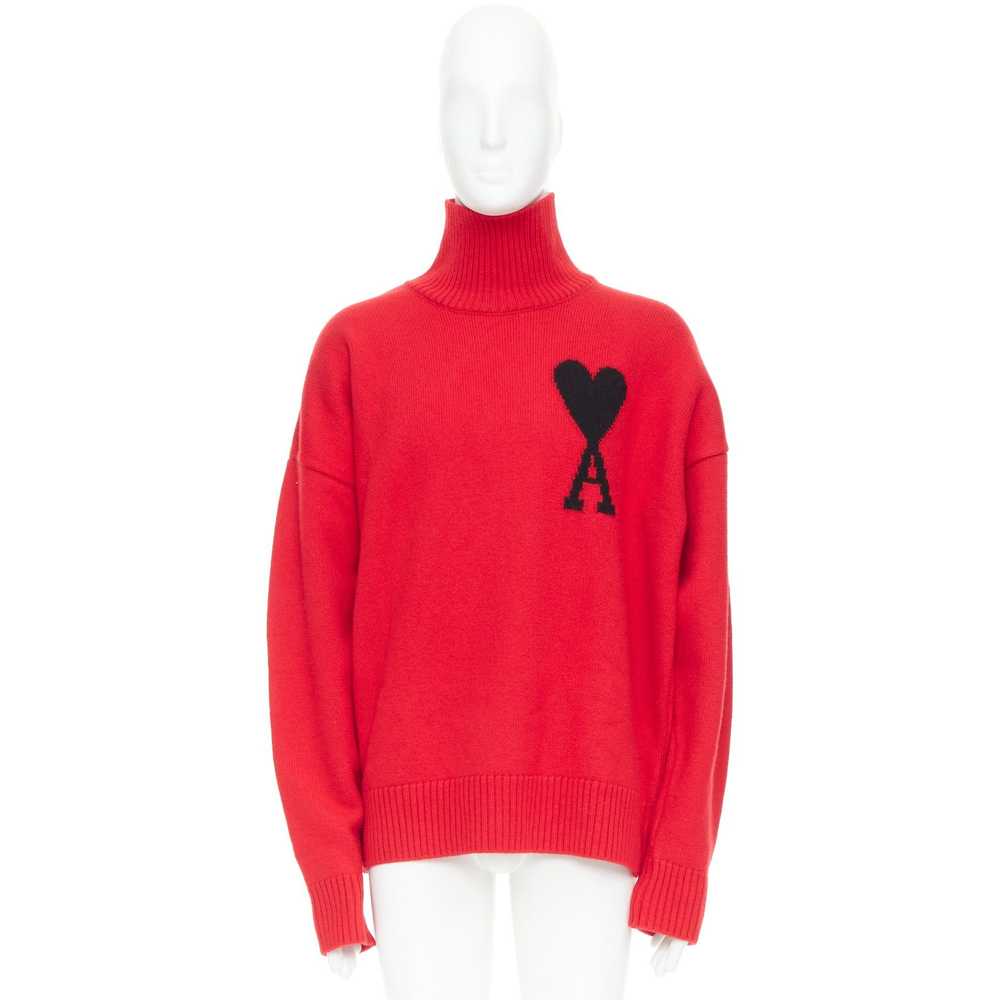 AMI AMI de Coeur red virgin wool black heart logo… - image 9