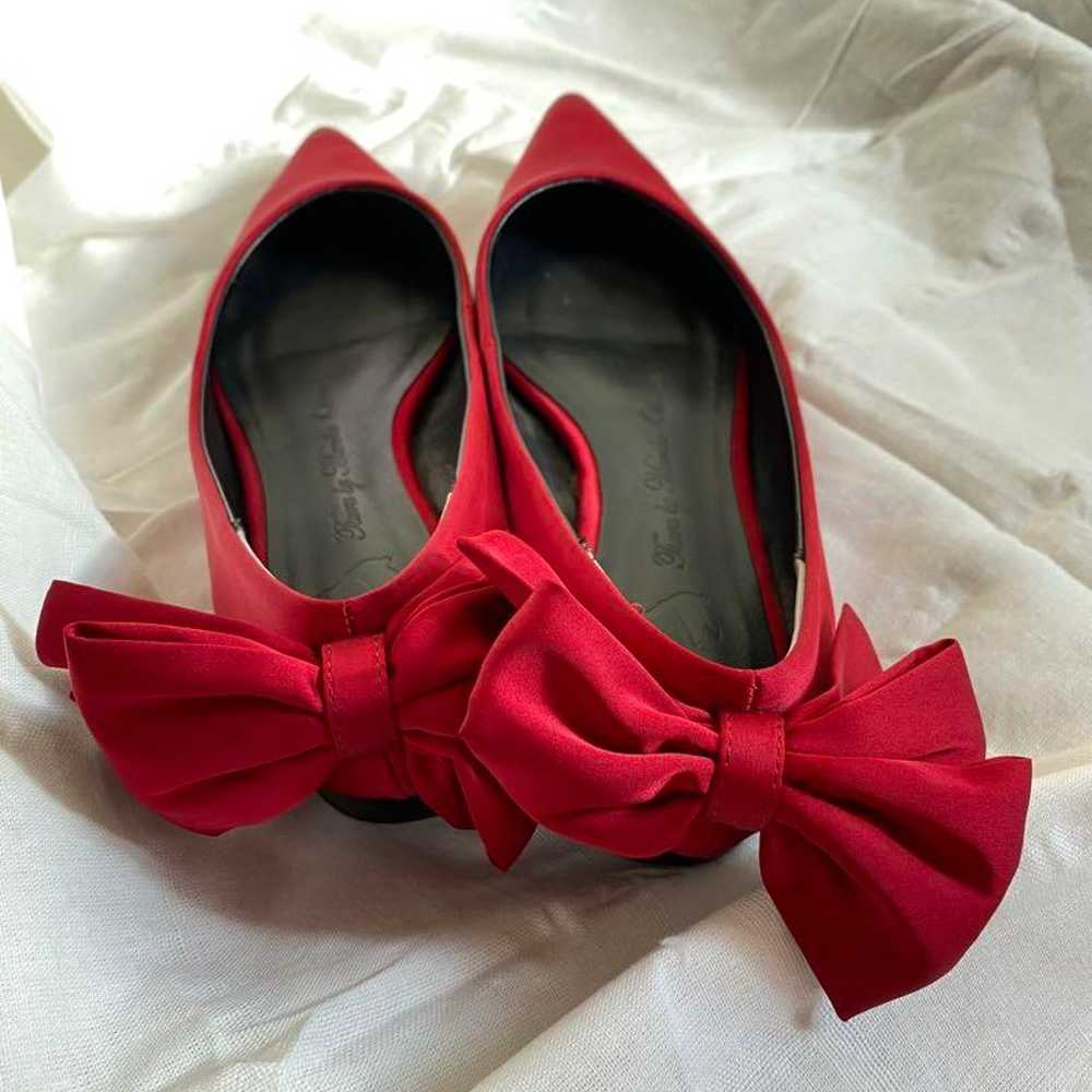 【Tsurubai Mariko Oikawa】Ribbon Flat Satin Shoes - image 2