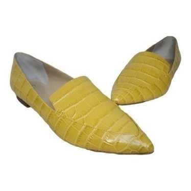 Marc Fisher Zurri Yellow Croc Print Pointed Toe Fl