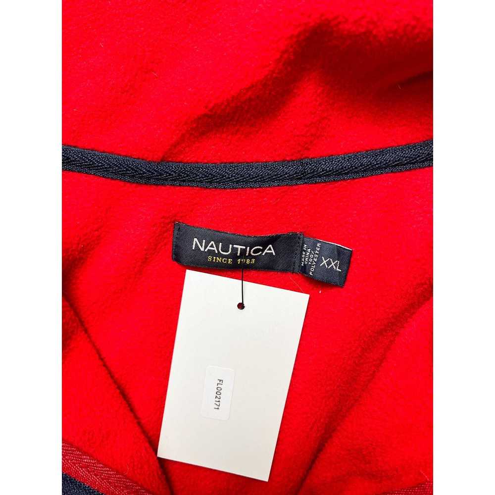 Nautica Vintage 90s Nautica Red Fleece Sweatshirt… - image 3