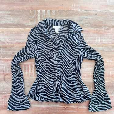 vintage worthington zebra blouse