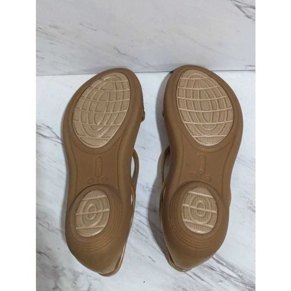 Crocs Women's Tan Slip-On Peep Comfort Strappy Ba… - image 4