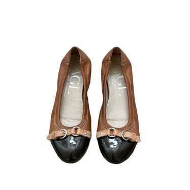 AGL Monika Brown Tan Leather Black Patent Cap Toe 