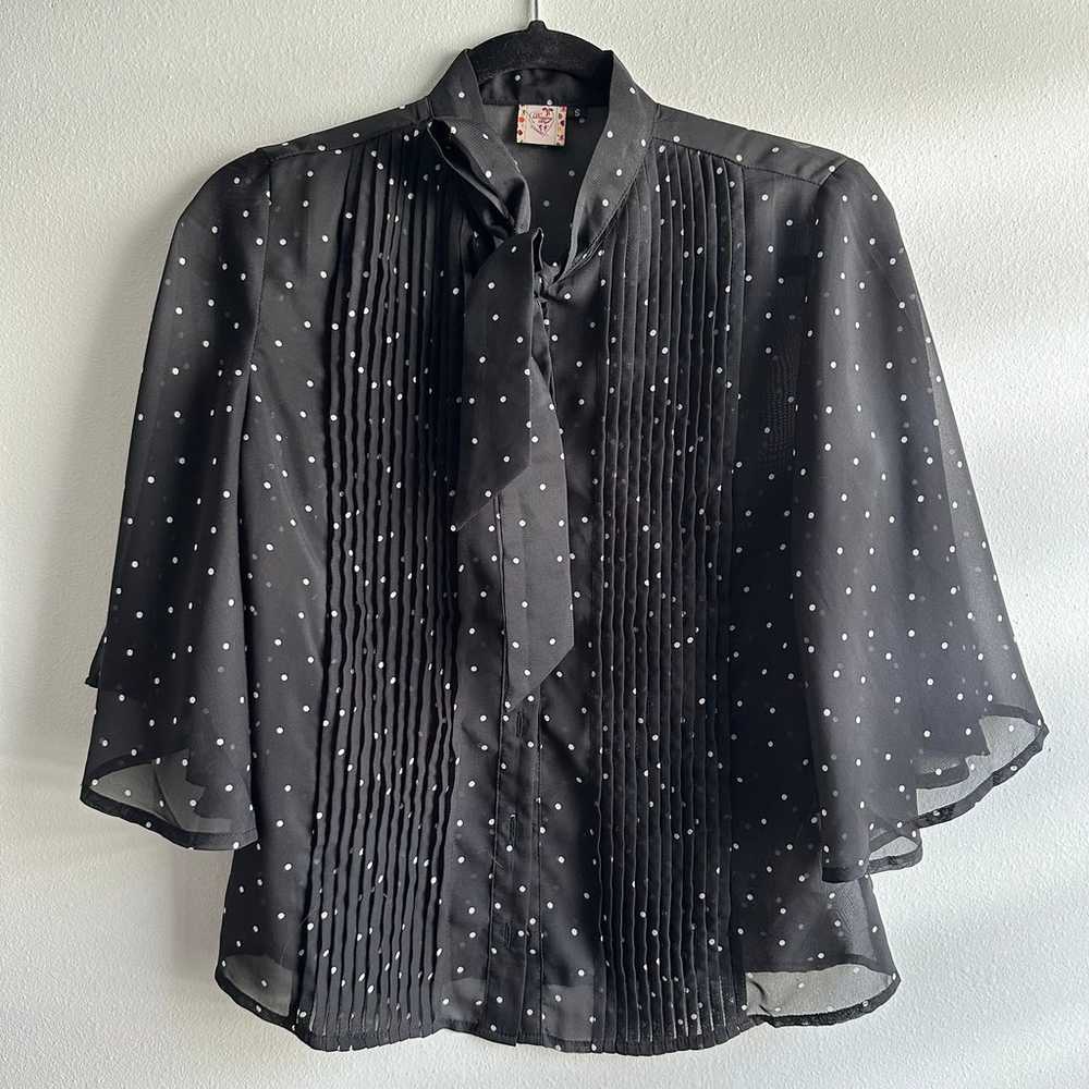 Dancing Days by Banned Retro Polka Dot Blouse - image 1