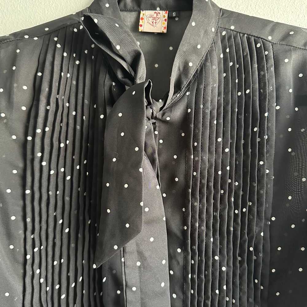 Dancing Days by Banned Retro Polka Dot Blouse - image 3