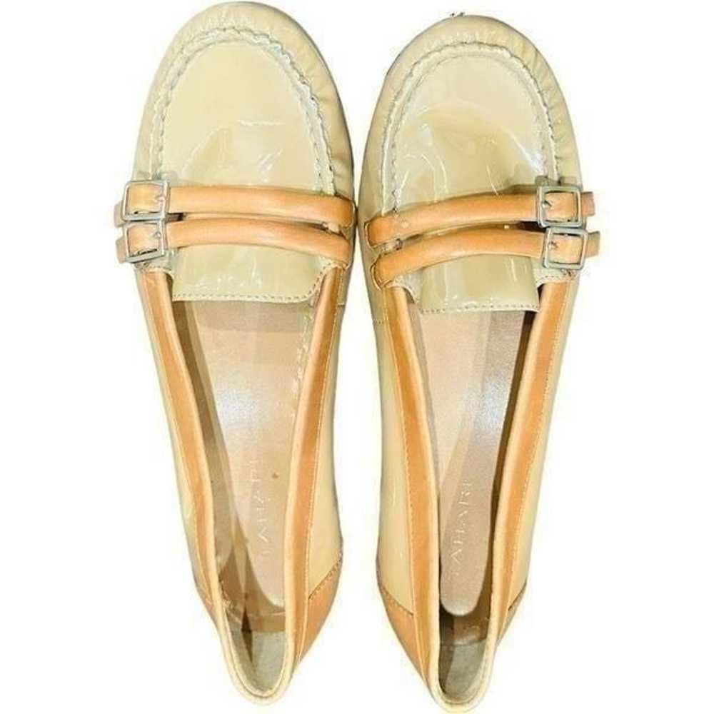 TAHARI Sonya NWOT Tan Beige Patent Leather Flats … - image 8