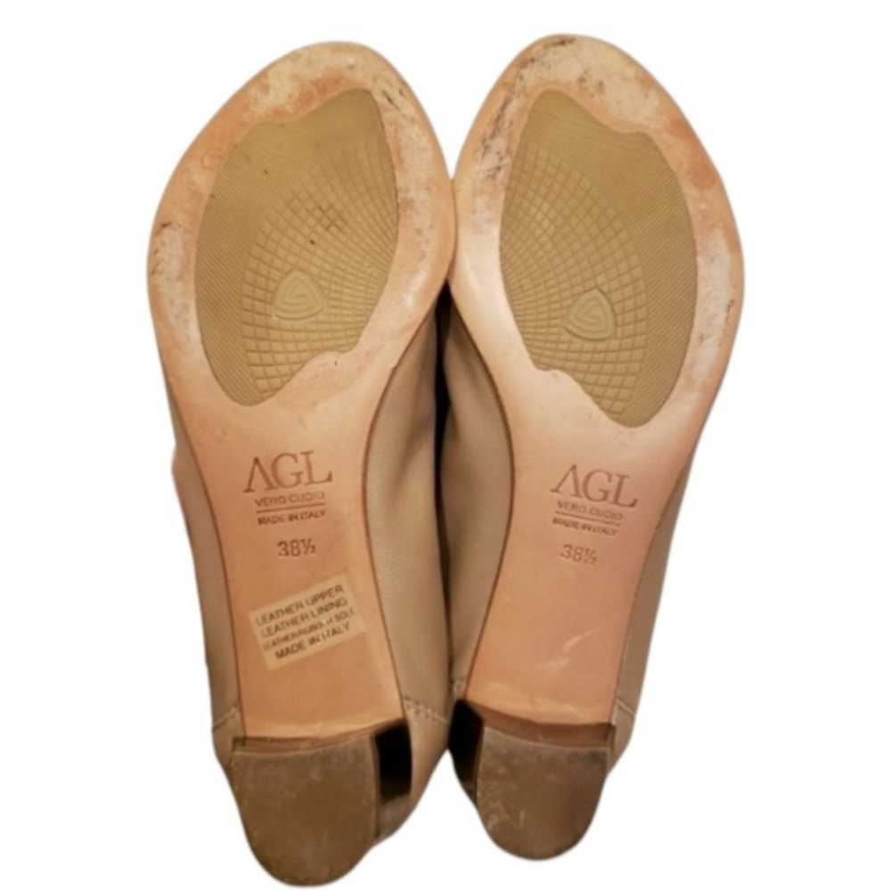 AGL Tan/Nude Snakeskin Cap Toe Ballet Pumps - image 8