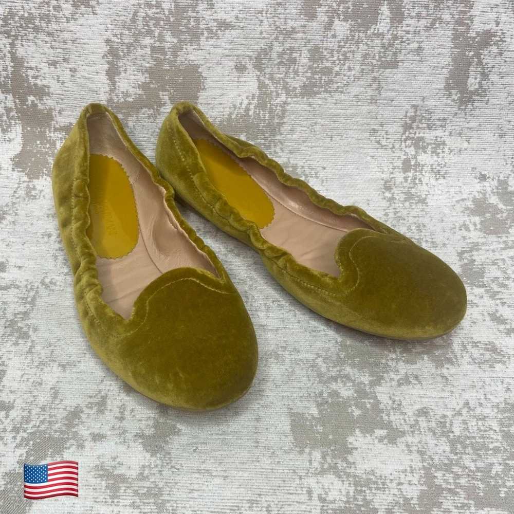 Emporio Armani Chartreuse Velvet Smoking Slipper … - image 1