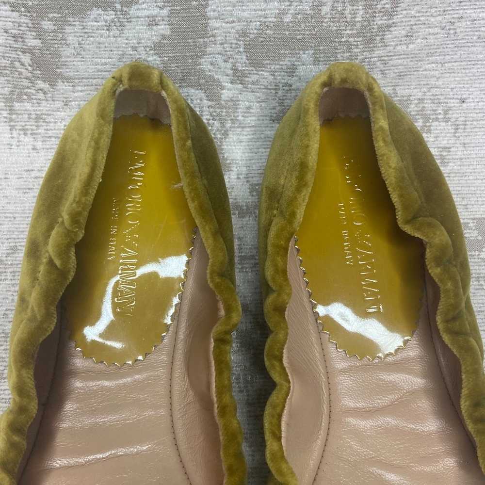 Emporio Armani Chartreuse Velvet Smoking Slipper … - image 6