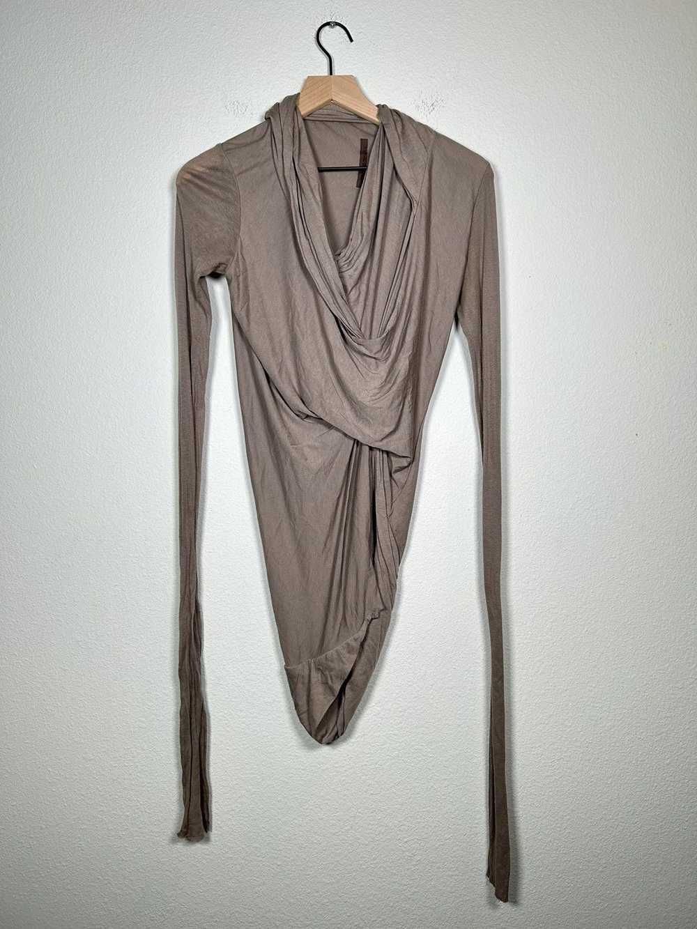 Rick Owens Asymmetrical Jersey Drape Longsleeve - image 1