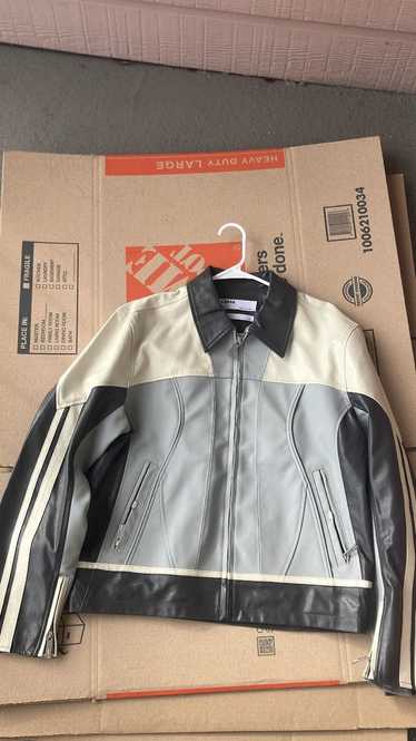 C2h4 C2H4 Gray Nuage Faux-Leather Jacket